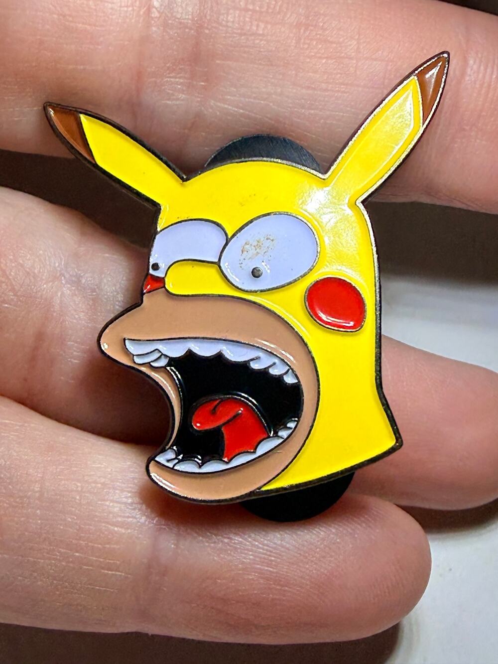 TheHeadrush Homer Simpson Pikachu Mashup Enamel Lapel Hat Pin #0010 Head Rush